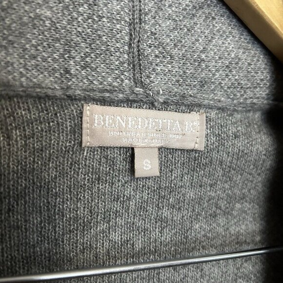 Benedetta B. Womens Open Front Cardigan Sweater Gray Print Size S Made in Italy - Picture 2 of 6